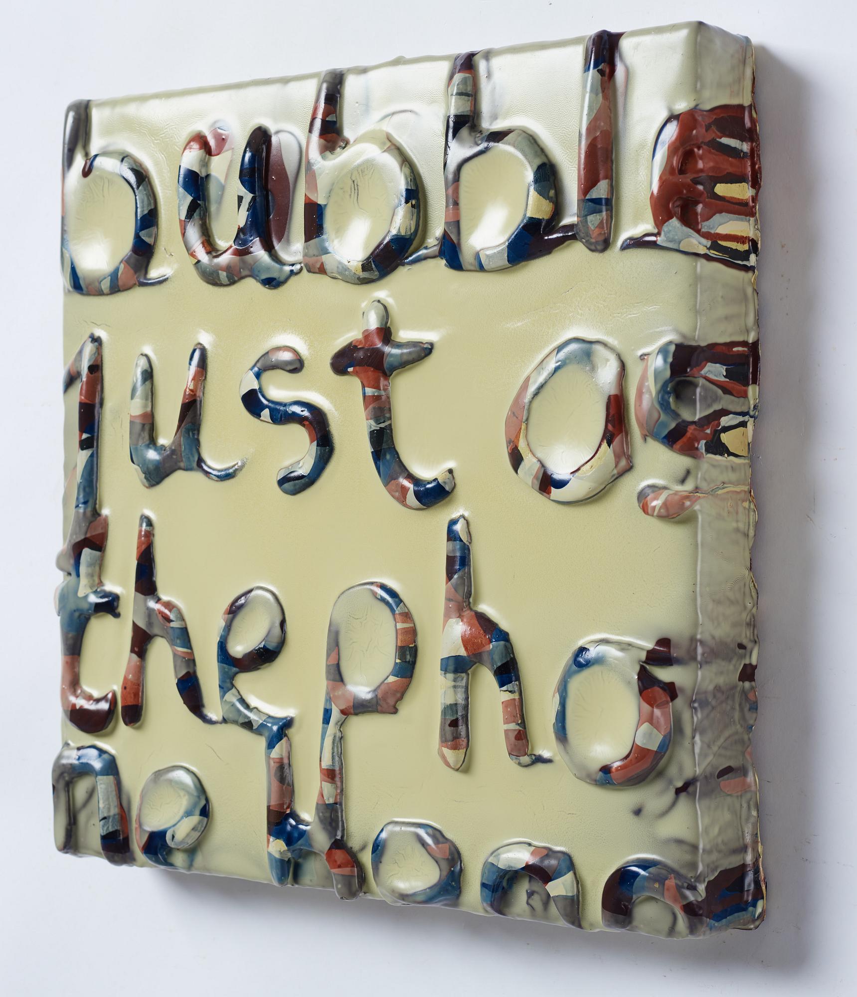 Maria Chevska, blandteknik med kaolin, signerad och daterad 2002 a tergo.