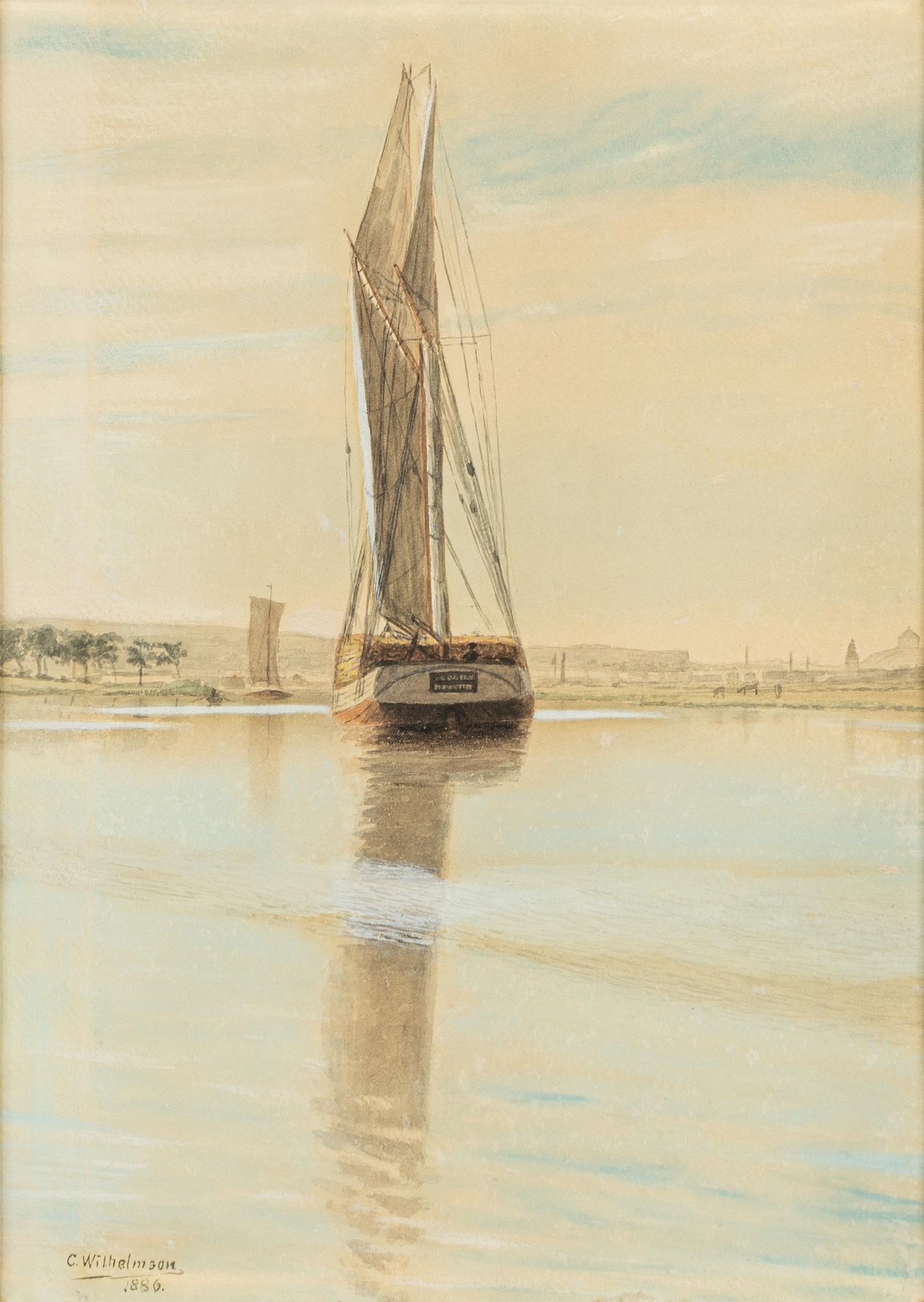 Carl Wilhelmson, Båt på redden, Medelhavet.