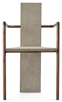 95. A Jonas Bohlin iron and cast concrete 'Concrete' armchair, by Källemo, Sweden 1981.