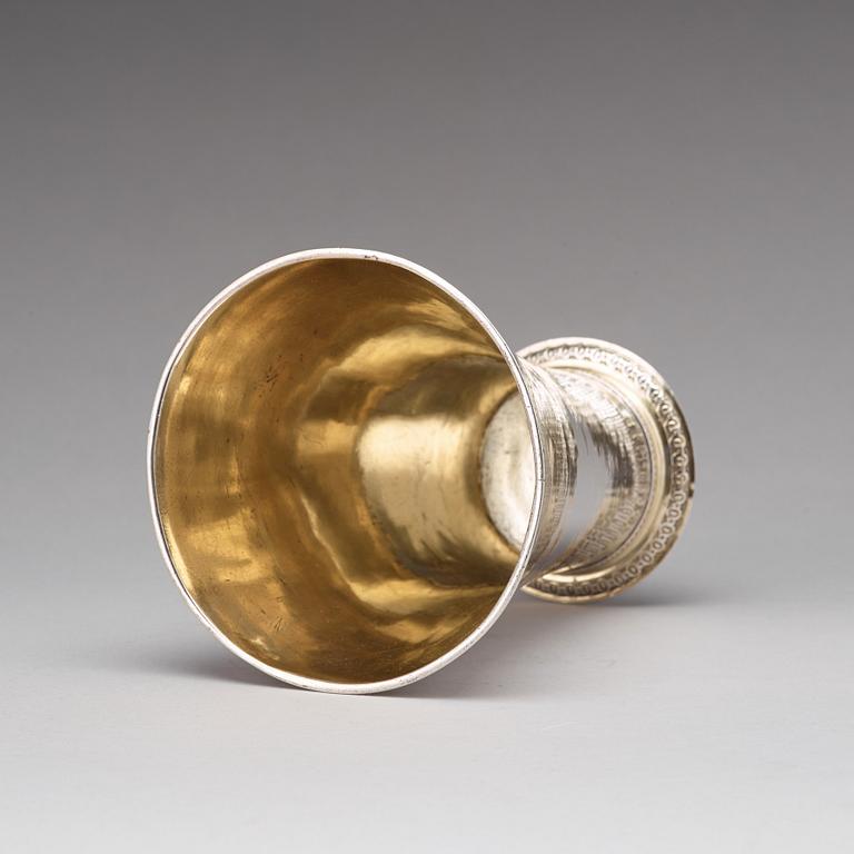 Gustaf Stafhell d ä, bägare, silver, Stockholm 1742.