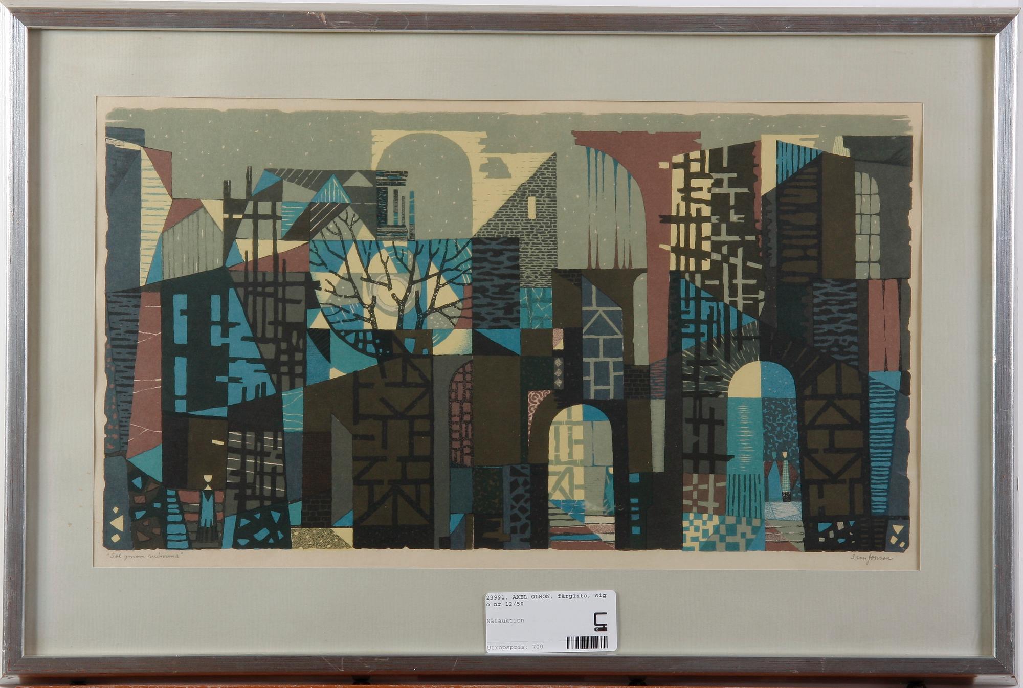 JONSON, SVEN, färglitografi, sign.