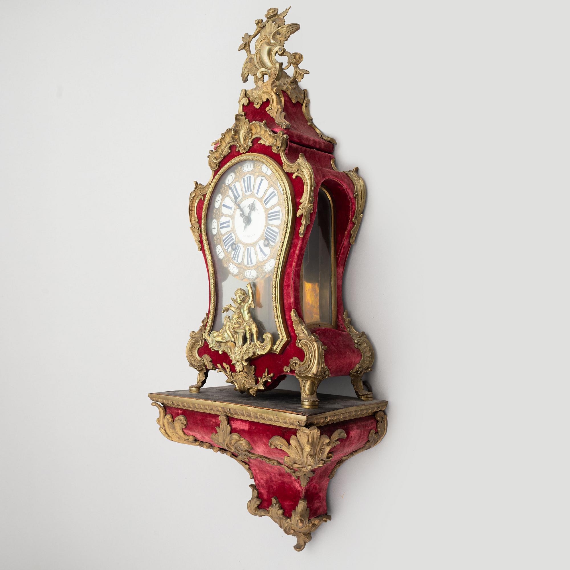 A Louis XV-style bracket clock, probably 19th century, dial and clockwork marked Charles Baltazar, Paris.