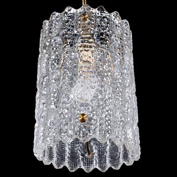 TAKLAMPA, glas, Carl Fagerlund, Orrefors, 1900-talets andra hälft, höjd 53 cm.