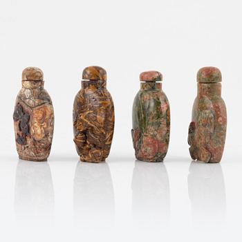 Snusflaskor, 9 st, sten, Kina, 1900-tal.