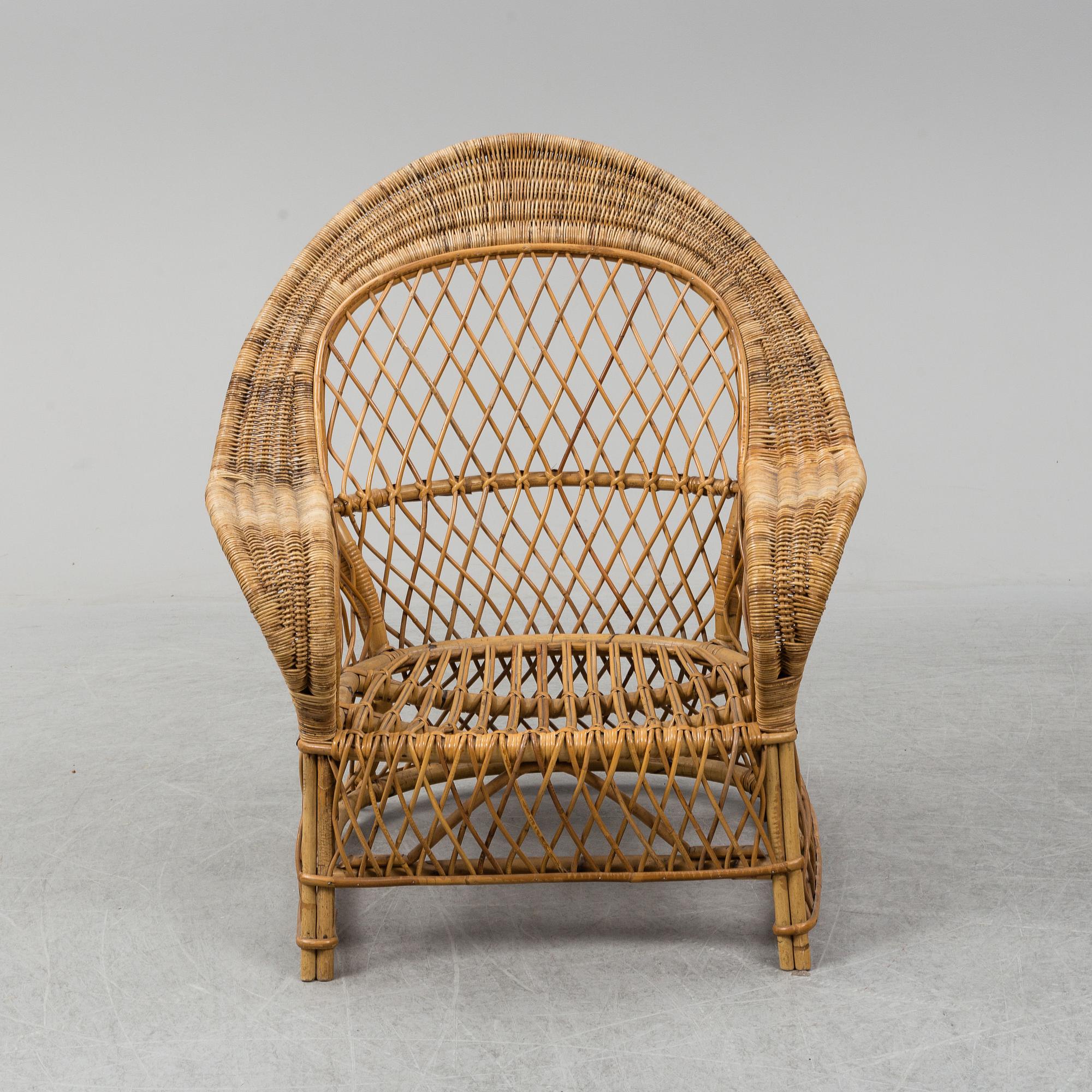 ARMCHAIR, rattan, mid 20 th century.