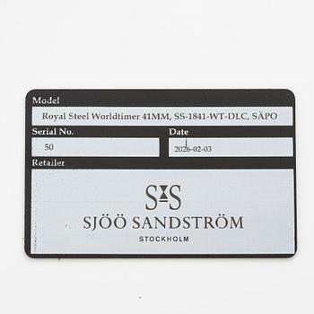 Sjöö Sandström, Royal Steel, Worldtimer, "SÄPO/Swedish Security Service", wristwatch, 41 mm.
