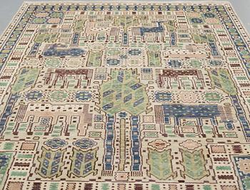 Märta Måås-Fjetterström, A carpet, "Hästhagen", knotted pile, ca 346 x 218,5-220 cm, signed AB MMF.
