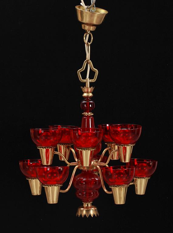 TAKLAMPA, "modell nr 113/10", Hans Bergström, Ateljé Lyktan samt Pukeberg, 1940-tal, tot h 65.