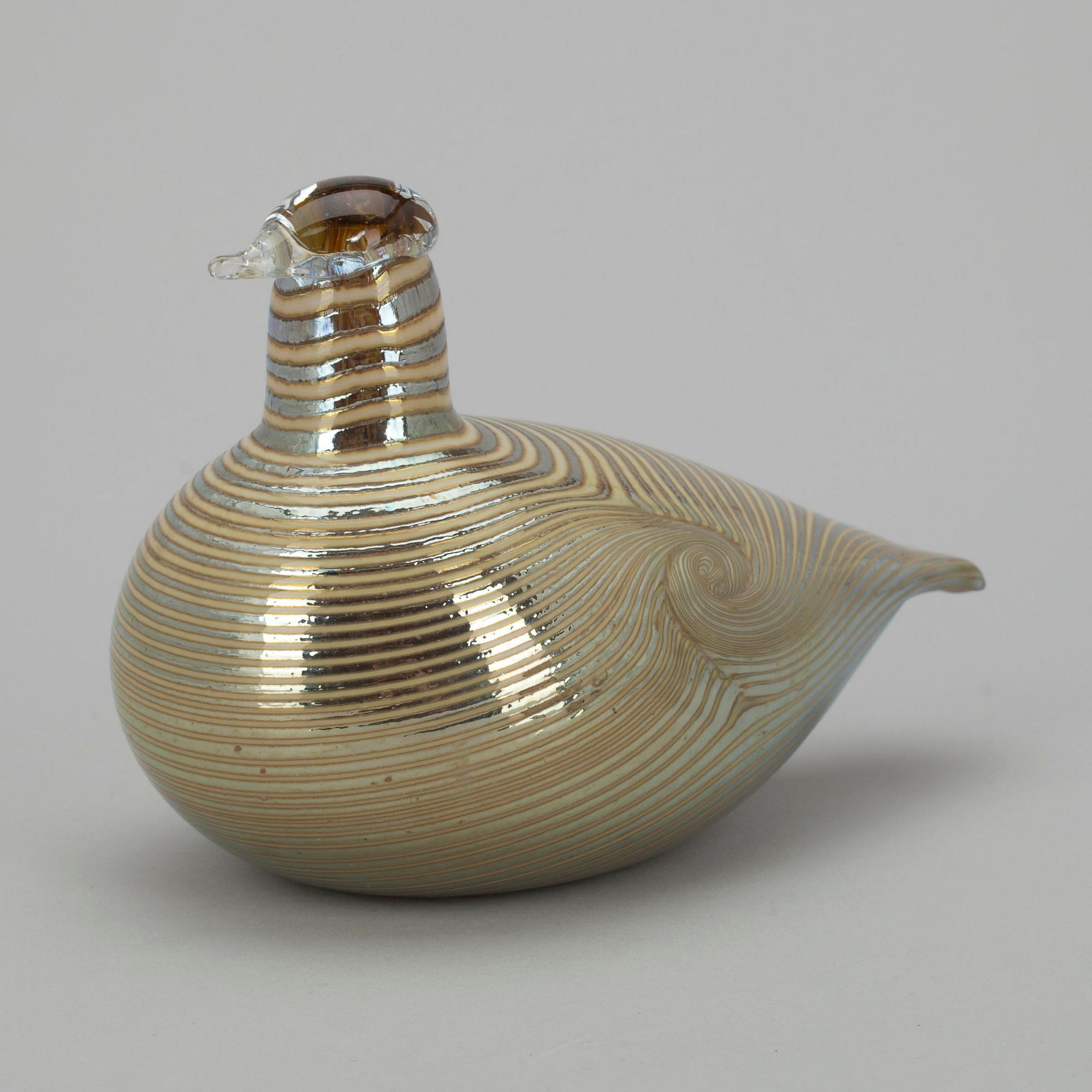 FÅGEL, glas, signerad O. Toikka, Nuutajärvi.