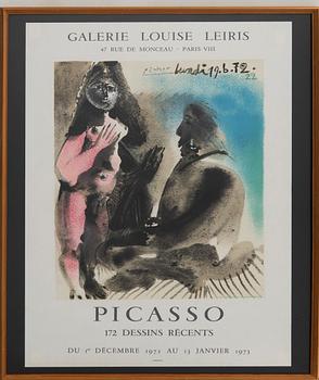 Pablo Picasso, exhibition poster "Picasso 172 dessins récents" 1972.
