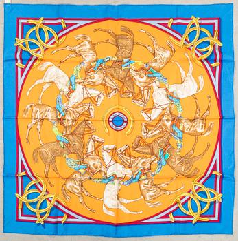 Hermès, scarf "The Round of the Jockeys (Ascot)".