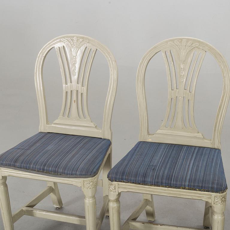 A set of eight Swedish late Gustavian chairs begging of the 19th century.