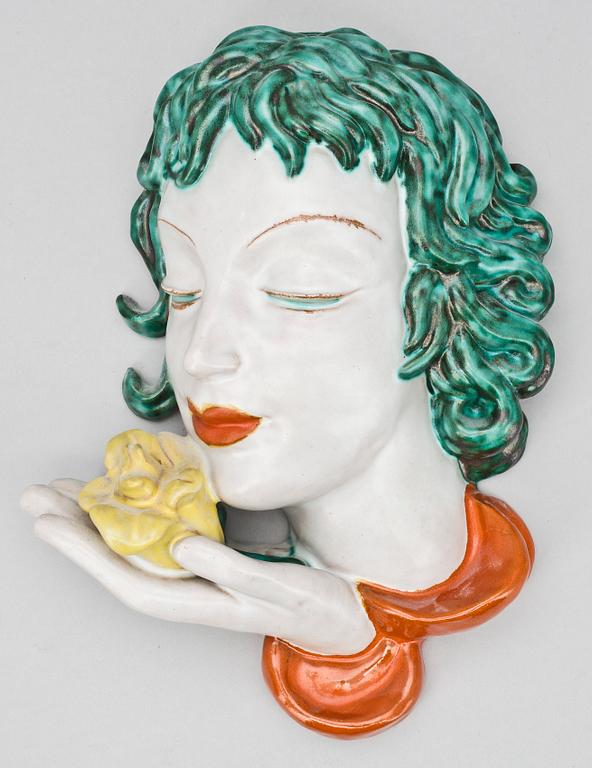 VÄGGRELIEF, terrakotta, Goldscheider, Wien, 1930-tal.