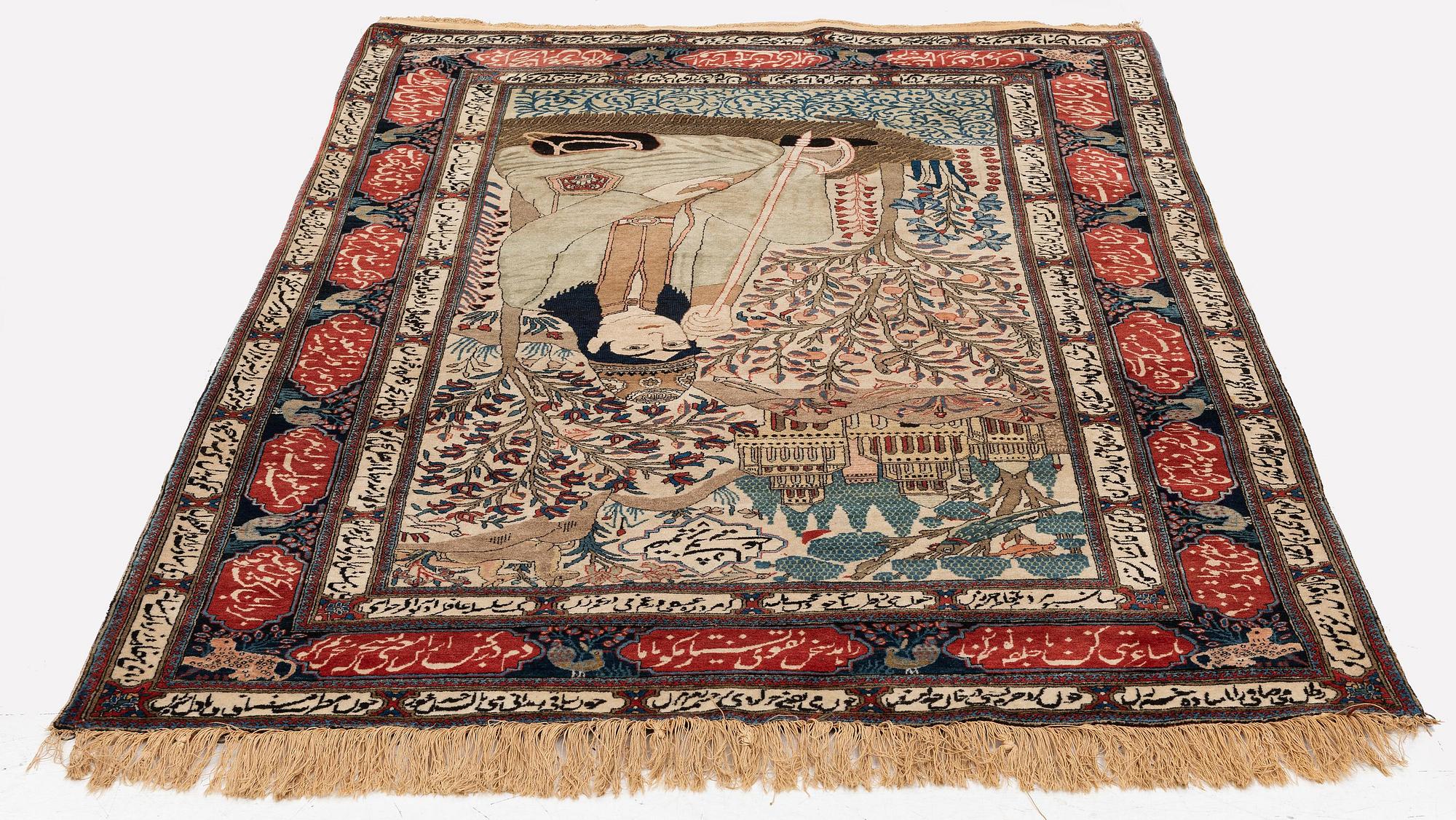 A pictoral Kashan 'Mohtasham' Central Persia, c. 205 x 130 cm.