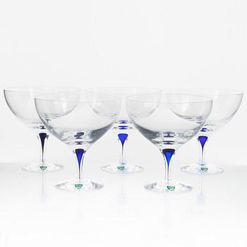 Erika Lagerbielke, a group of five 'Intermezzo' glass bowls, Orrefors.