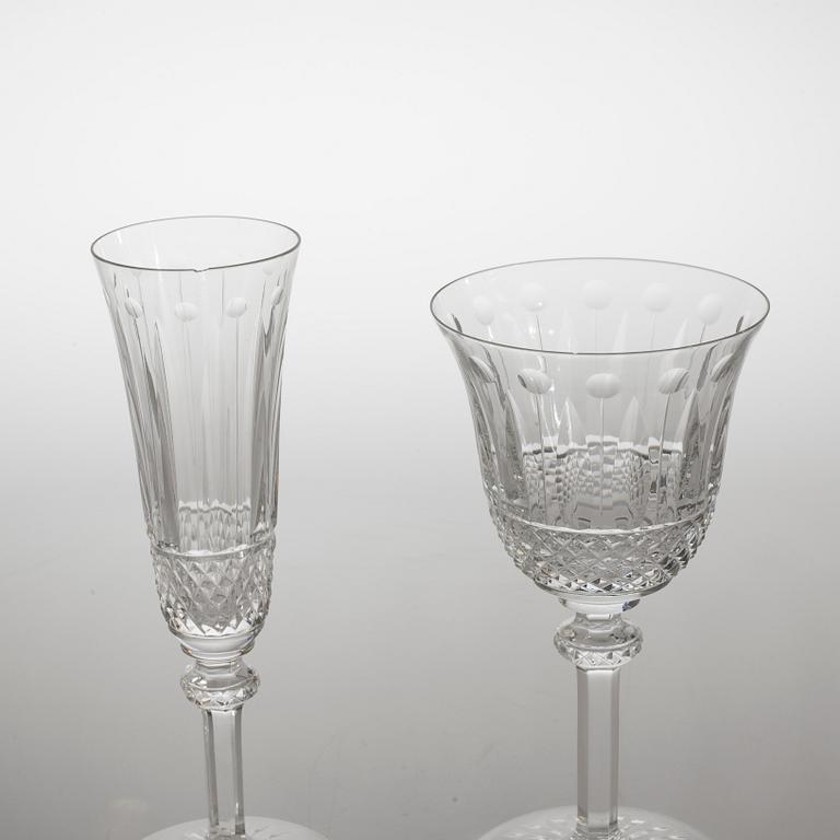 A glass tableware collection of 61 pcs, "Tommy" by Saint-Louis, France, late 20th century.