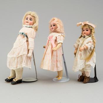 three German porcelain dolls from the 1910-/1920's.