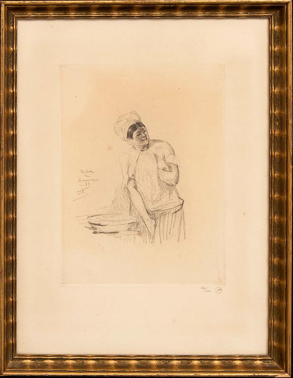 Felicien Rops, mjukgrundsetsning, monograms signerad, 20/100.