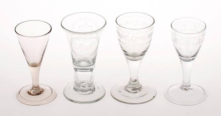 SNAPPSGLAS, 4 st, glas, 17-1800-tal.