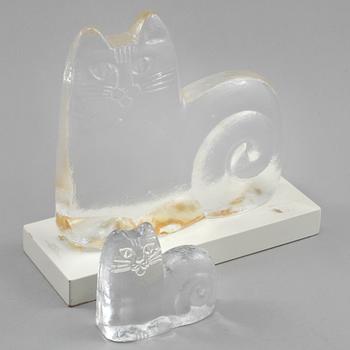FIGURINER, 2 st, glas, Lisa Larson, Royal Krona, 1900-talets andra hälft.