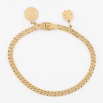 Bracelet, 18K gold with two charms.