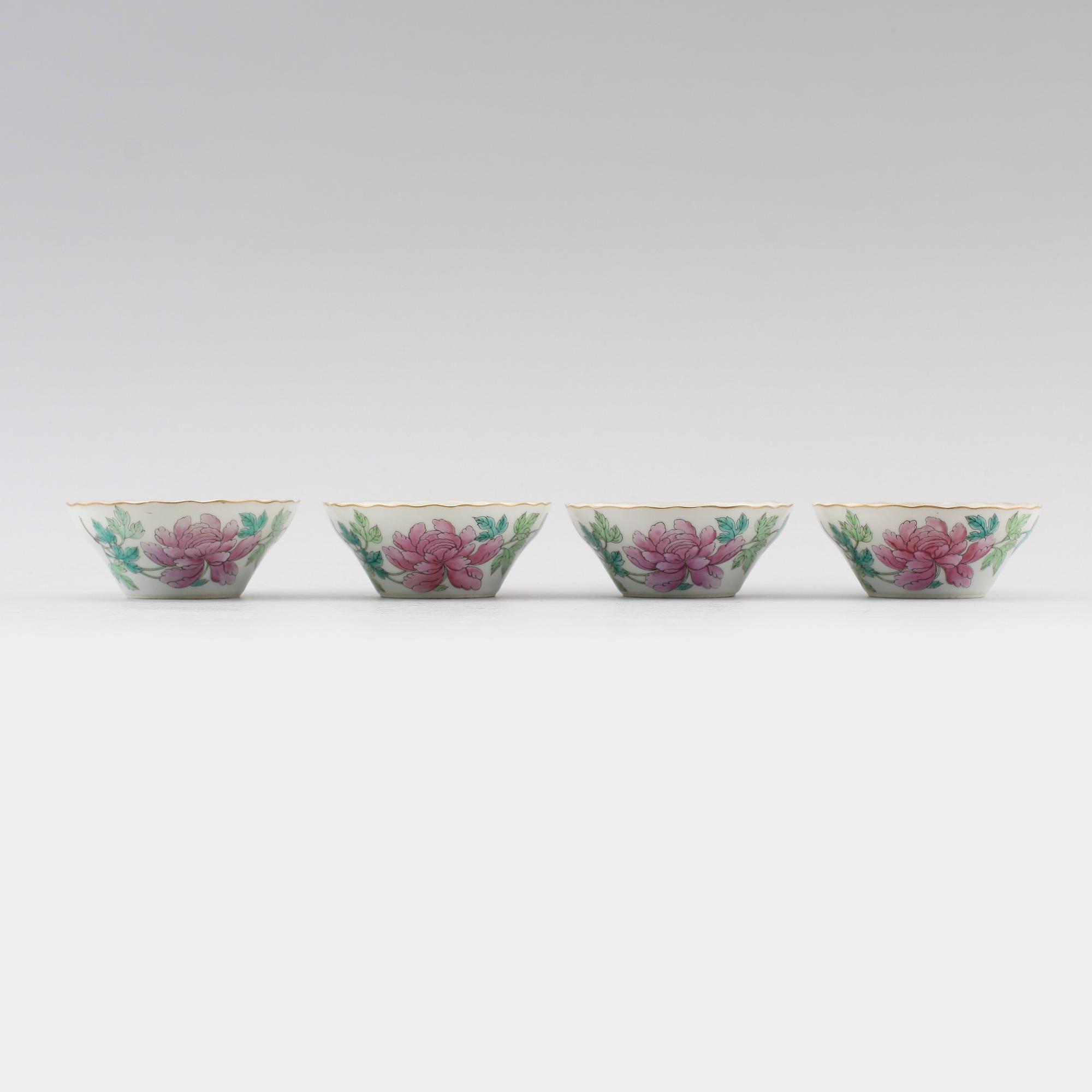 SKÅLAR, 4 st, porslin, Kina, 1800-/1900-tal.
