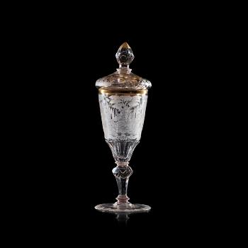 A Bohemian goblet with cover, 18th Century.