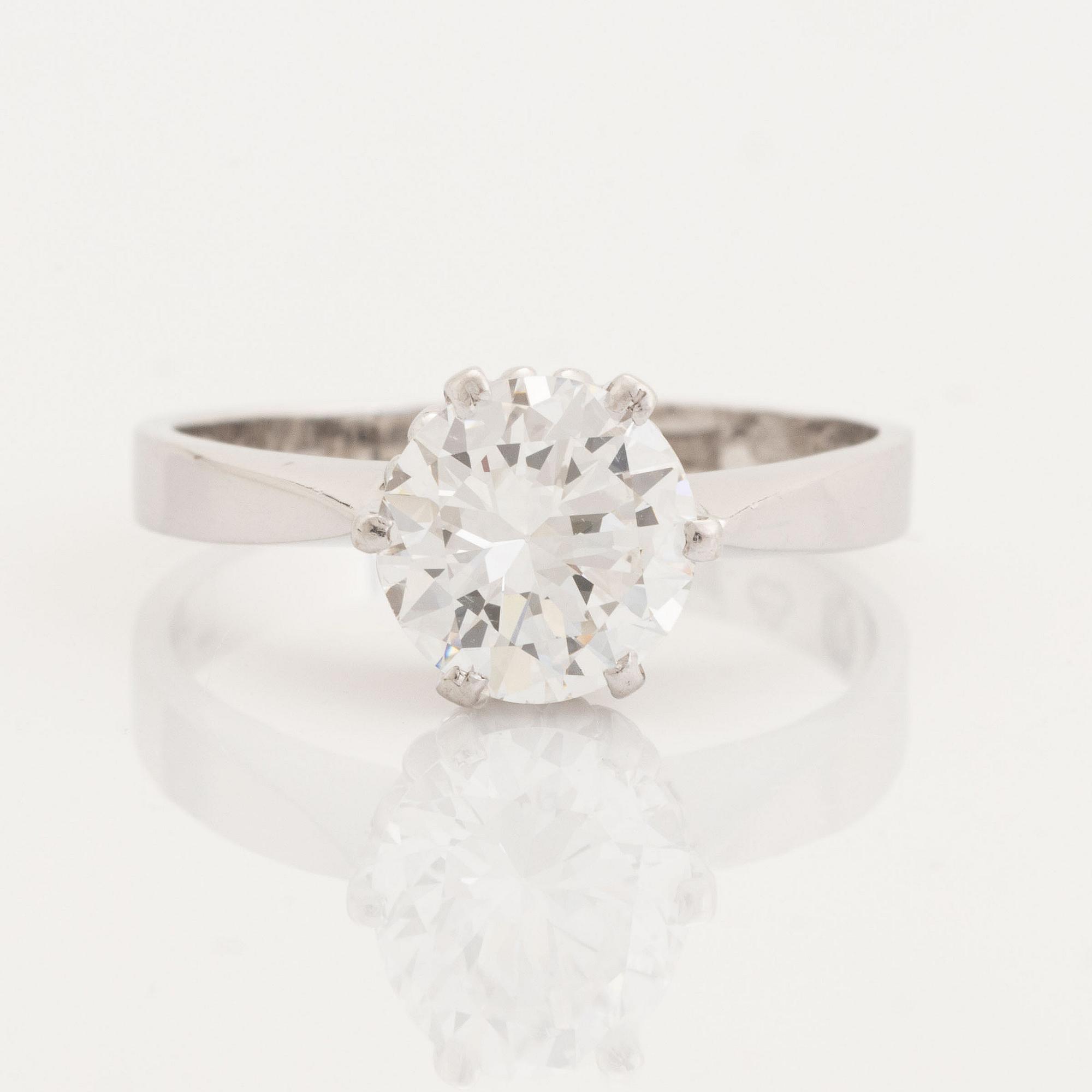 Brilliant cut diamond ring, 1,55 ct.