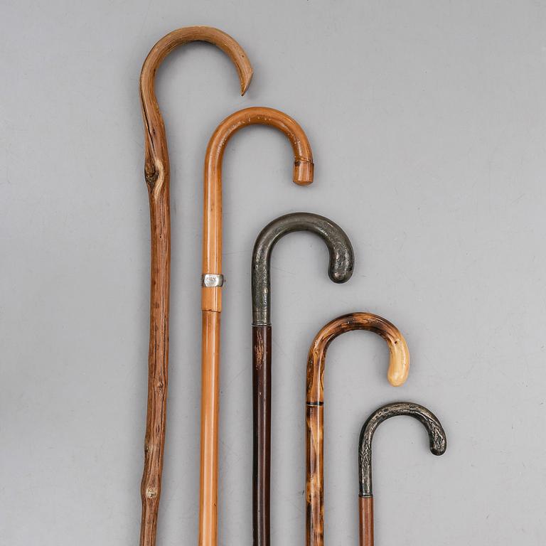 KÄPPAR, 5 st, silver och trä, 1900-tal.