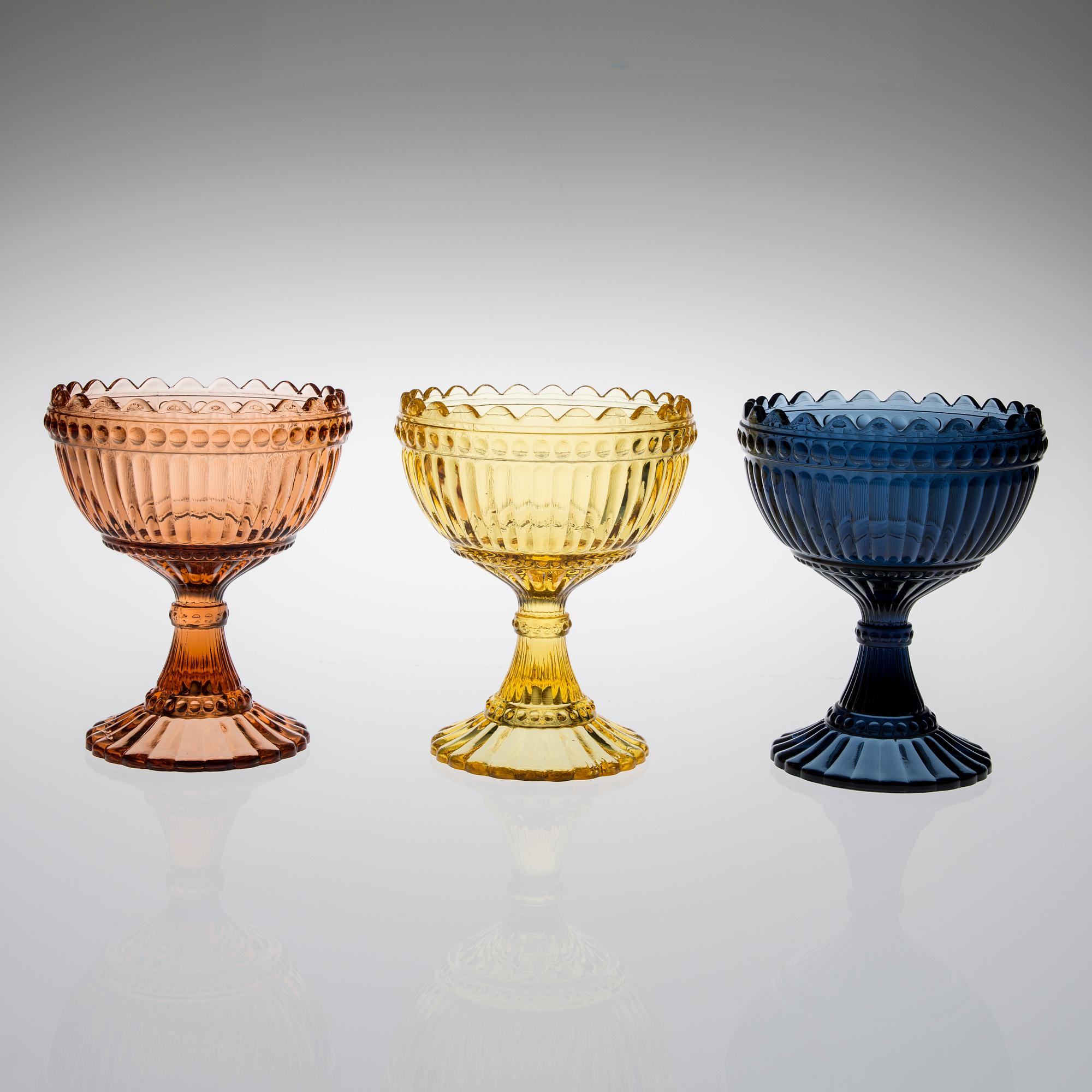 SKÅLAR, 8 st, glas "Mari-skål", Marimekko, Iittala 1900-talets slut.