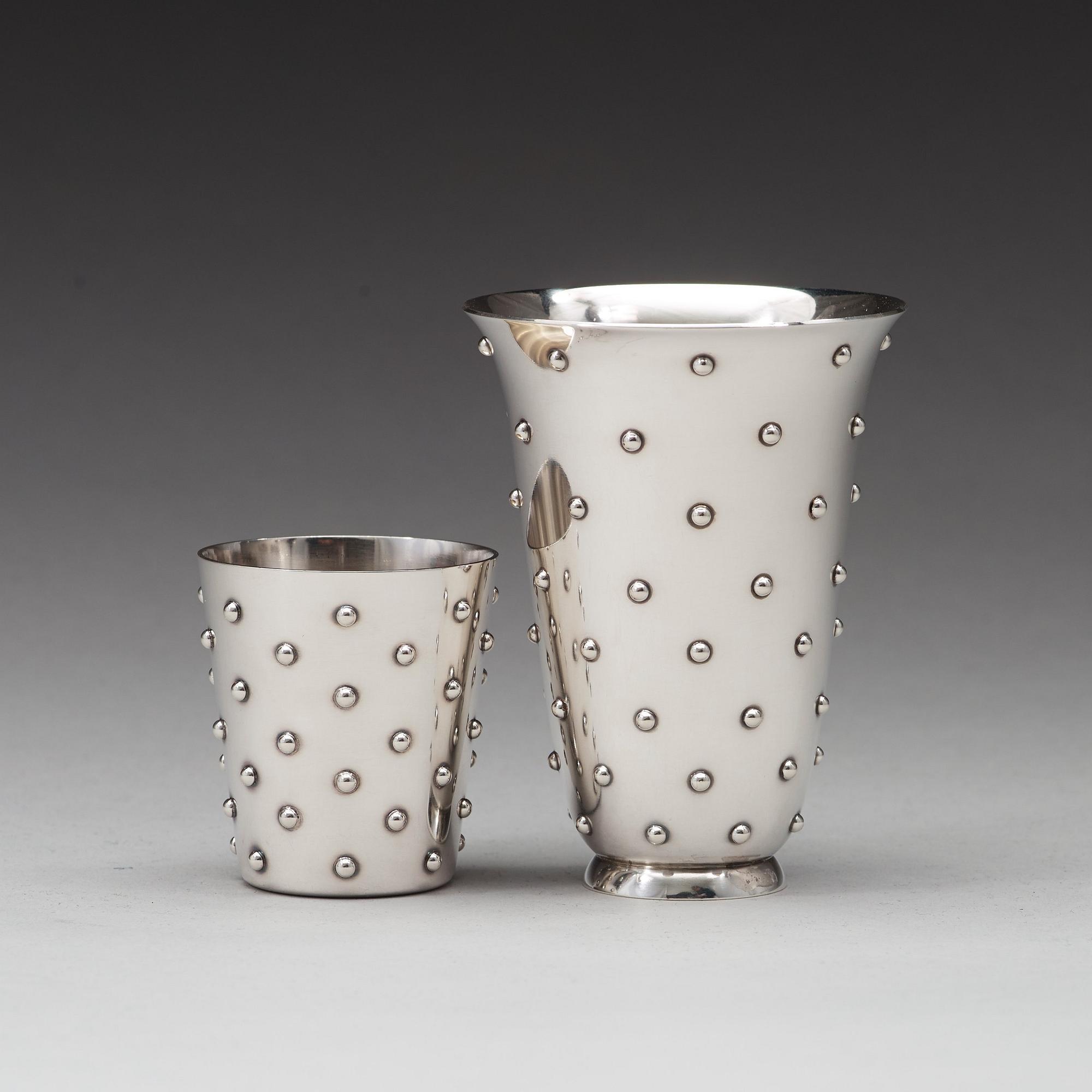 Sigvard Bernadotte, vas och bägare, Georg Jensen, Köpenhamn 1945-77, sterling.