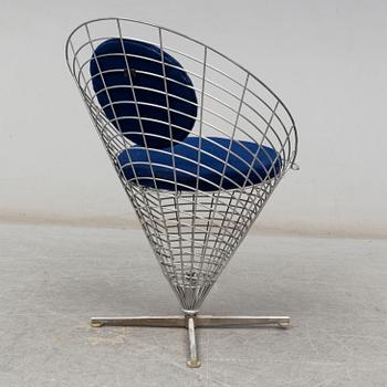 VERNER PANTON, a 'Wire Cone' chair, Denmark.