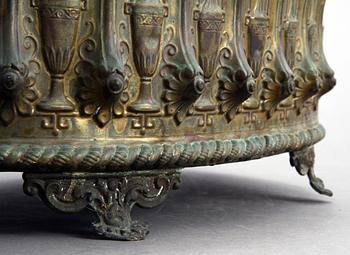 JARDINERE, mässingsplåt, 1800/1900-tal.