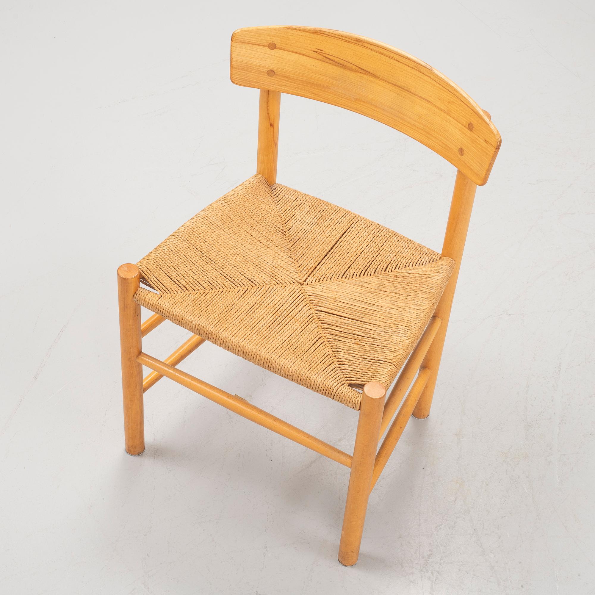 Børge Mogensen, stolar 3 st, modell "J39", Fredericia möbelfabrik, Danmark, 1900-talets andra hälft.