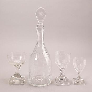 A Kosta 24 pcs glass service "Flach" early 1900s.