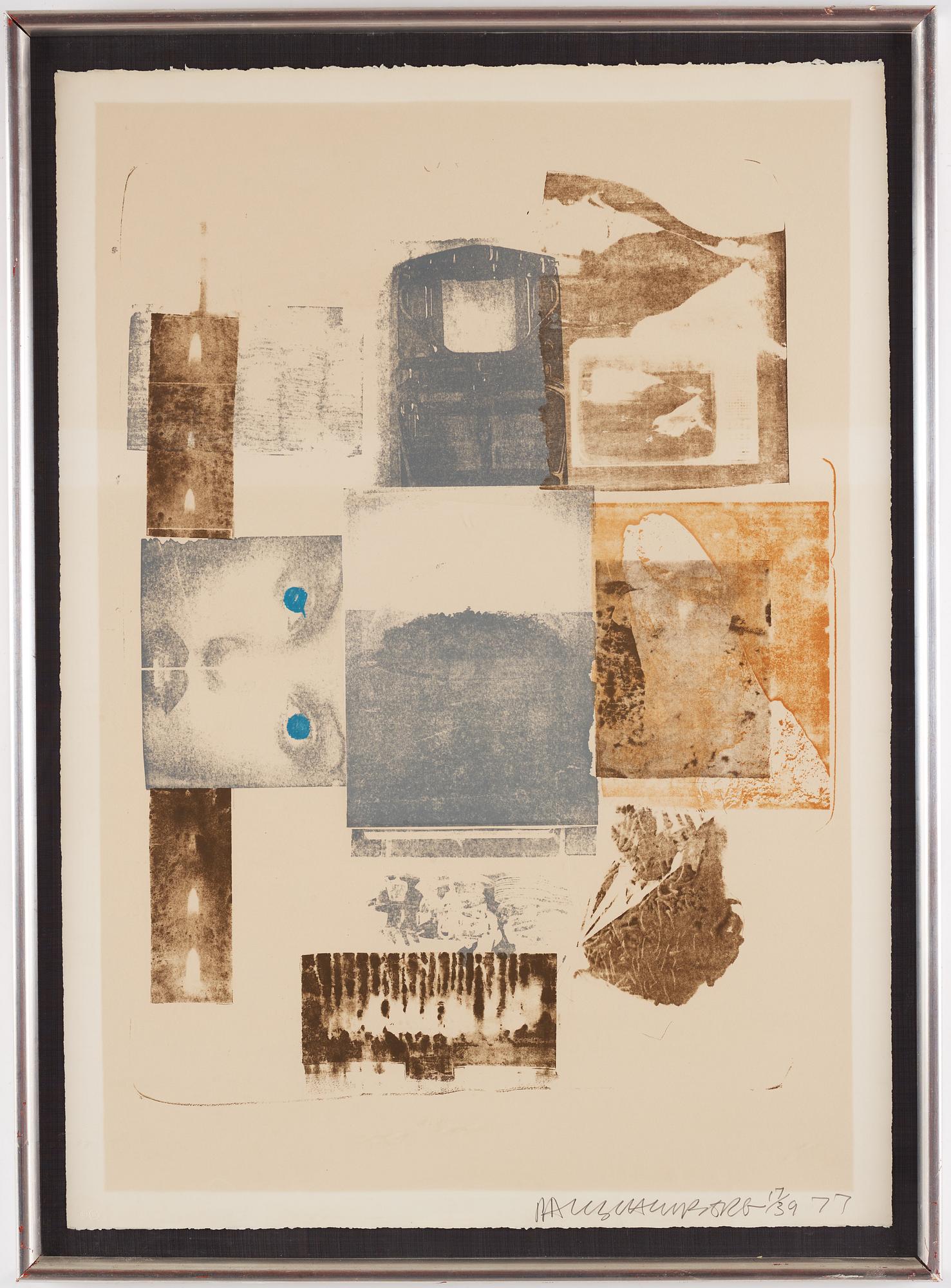 Robert Rauschenberg, lithograph in colours. Signed and numbered 17/39.