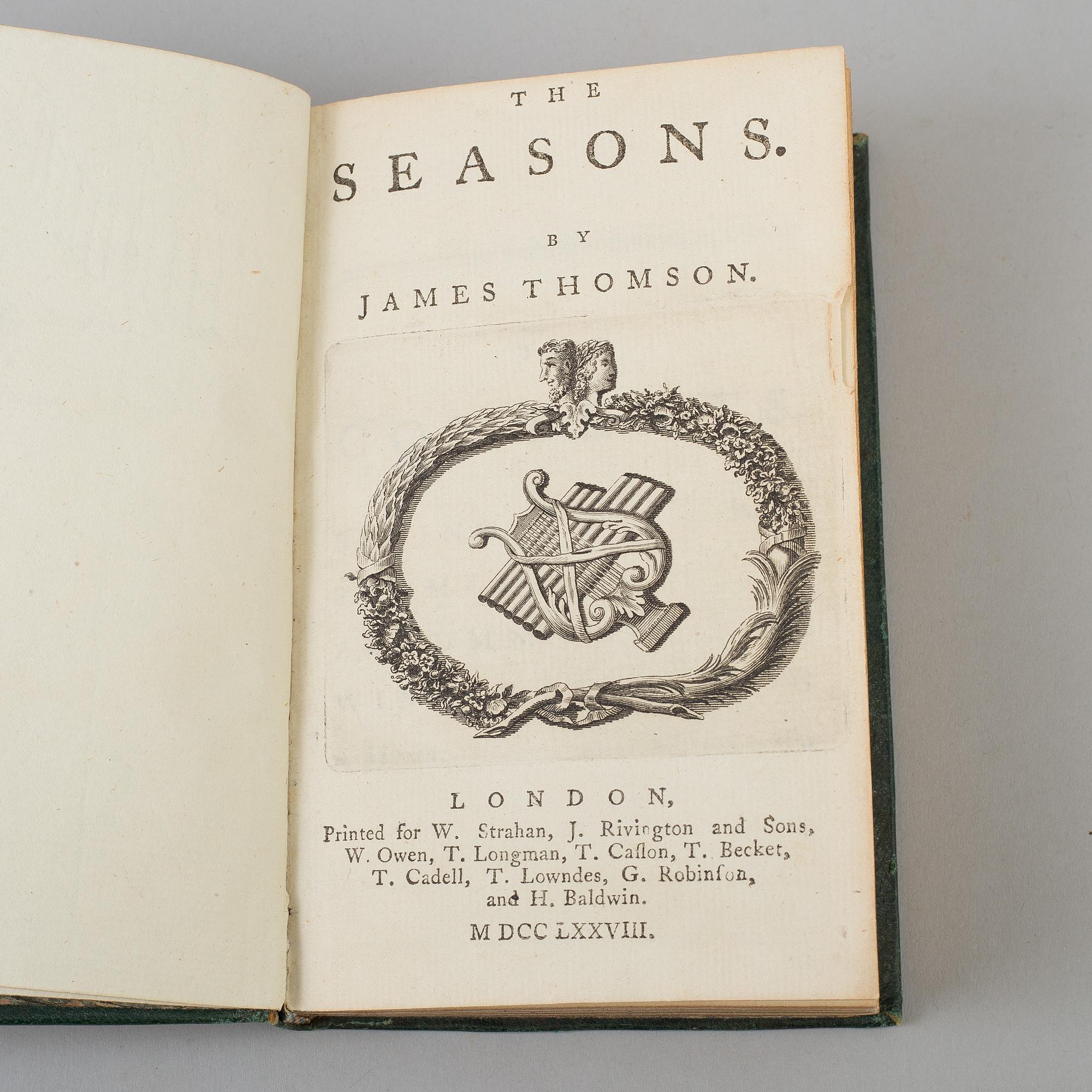 A BOOK, James Thomson: The Seasons, London 1778.