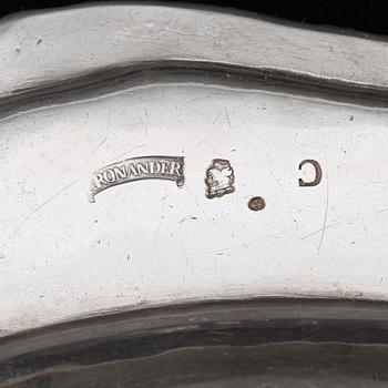 A Swedish 18th century silver dish, marks of Jonas Thomasson Ronander, Stockholm 1761.