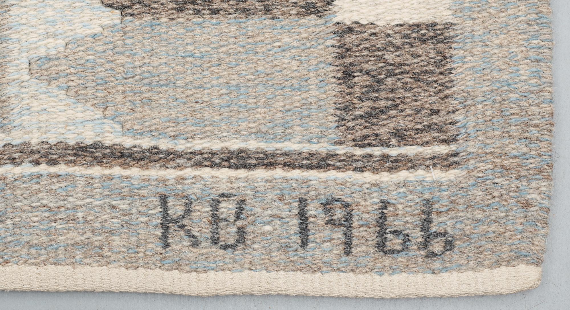 CARPET. Tapestry weave (Gobelängteknik). 317 x 200,5 cm. Signed SKLH KB 1966.