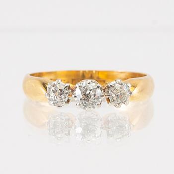 Ring 18K red and white gold set with old-cut diamonds, Olaus Andersson Landskrona 1883.