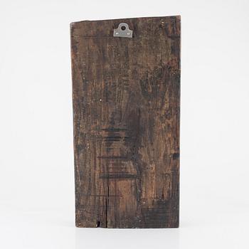 Dekorelement / relief, snidat trä, Indien, omkring 1900.