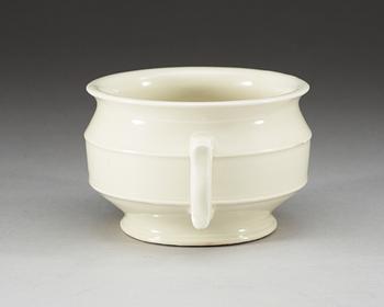 A blanc de chine censer, Qing dynasty.