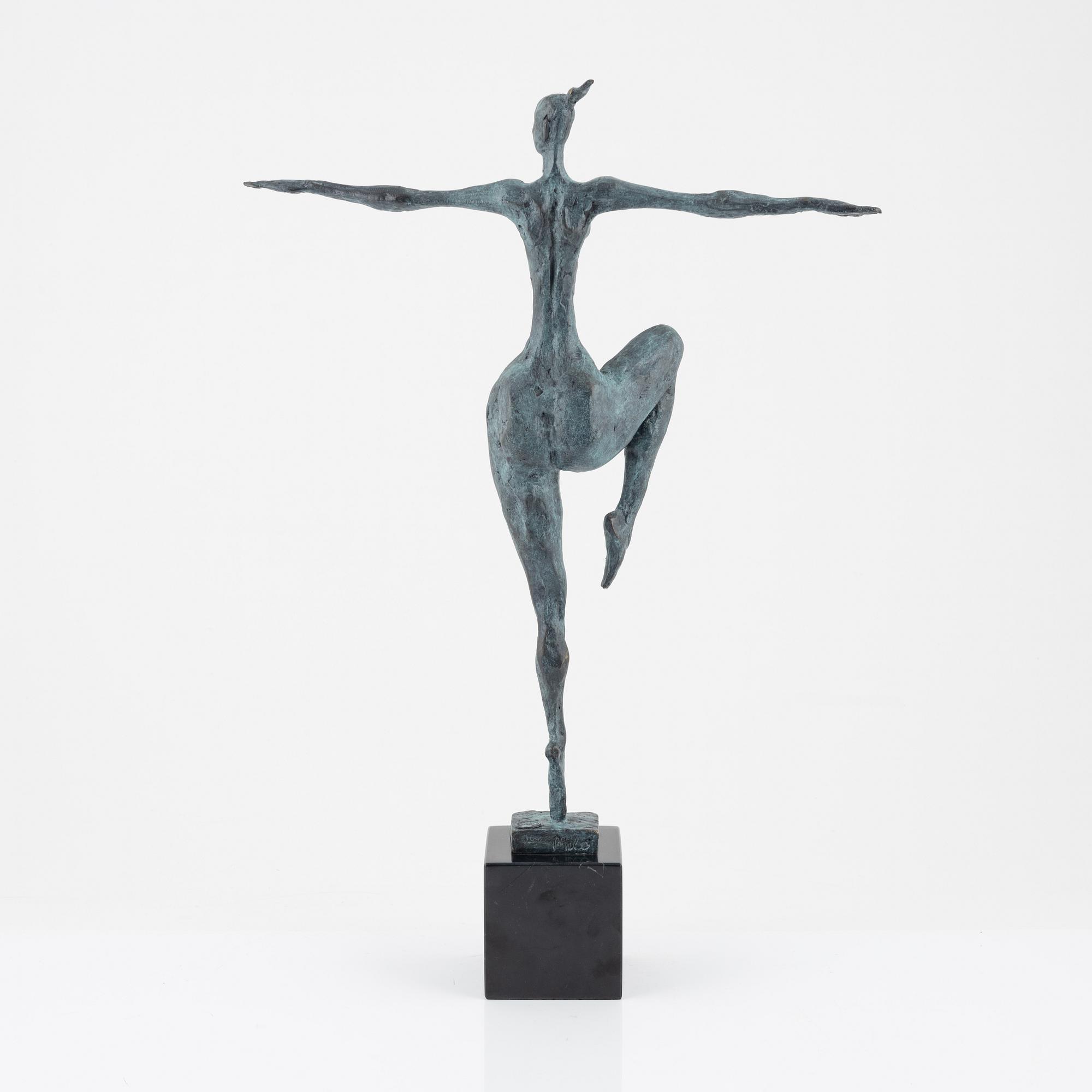 Max Milo, sculpture, signed, foundry mark. Bronze, total height 52 cm.