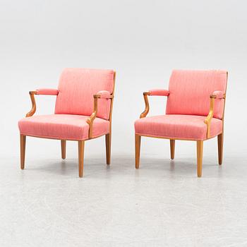 Josef Frank, a pair of model 969 armchairs, Firma Svenskt Tenn, Sweden.