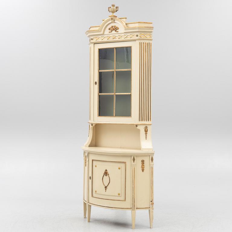 Corner cabinet, circa mid-20th century, Gustavian style.