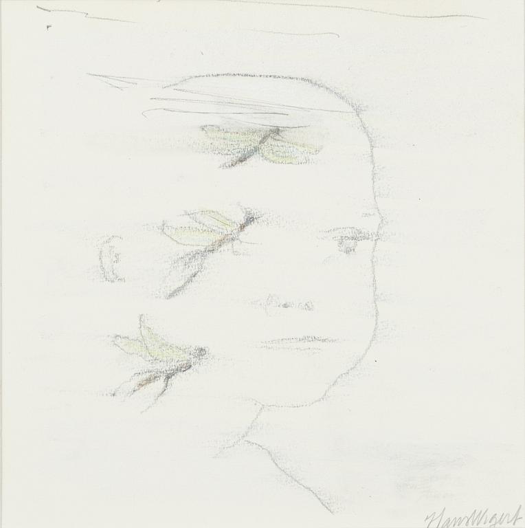 Hans Wigert, drawing, study for etching.