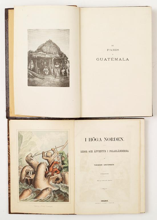 BOKPARTI OM TOPOGRAFI OCH NAUTICA, 29 vol resp 4 häften, bla "Voyage dans les departemens de la France.." Paris 1792.