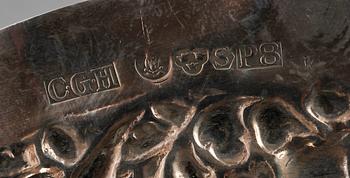 PARTI SILVER, 4 delar, b.la. C G Hallberg, Stockholm. Totalvikt 765.