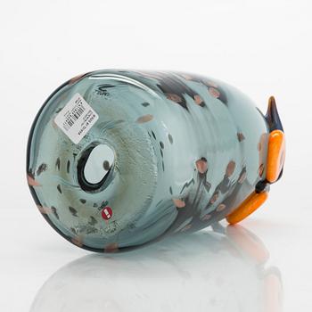 Oiva Toikka glasfågel, signerad O. Toikka Iittala.