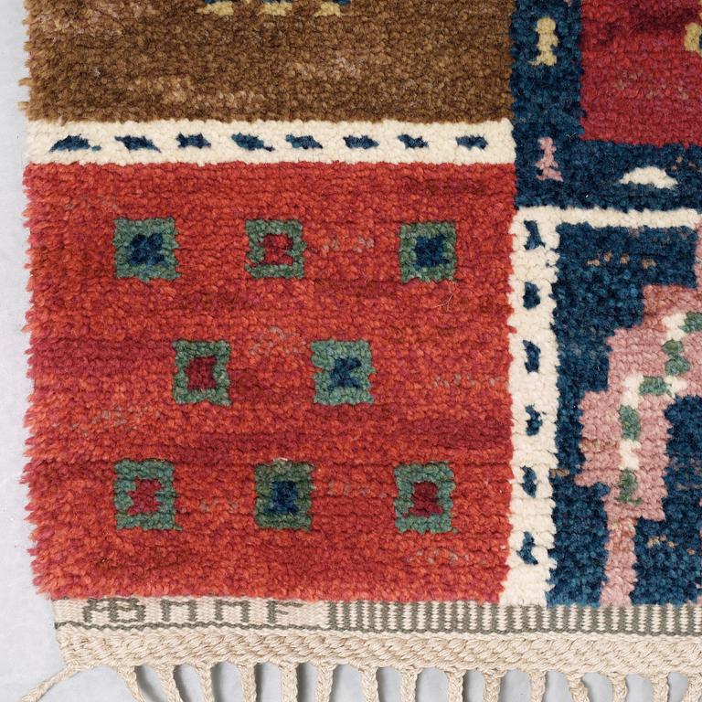 CARPET. "Tornet". Knotted pile. 359,5 x 256 cm. Signed AB MMF KK BN.